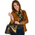 New Caledonia Shoulder Handbag - Gold Polynesian Tentacle Tribal Pattern Crest - Polynesian Pride