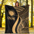 Northern Mariana Islands Premium Blanket - Gold Polynesian Tentacle Tribal Pattern - Polynesian Pride