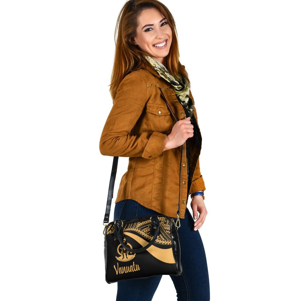 Vanuatu Shoulder Handbag - Gold Polynesian Tentacle Tribal Pattern - Polynesian Pride