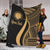 Northern Mariana Islands Custom Personalised Premium Blanket - Gold Polynesian Tentacle Tribal Pattern White - Polynesian Pride