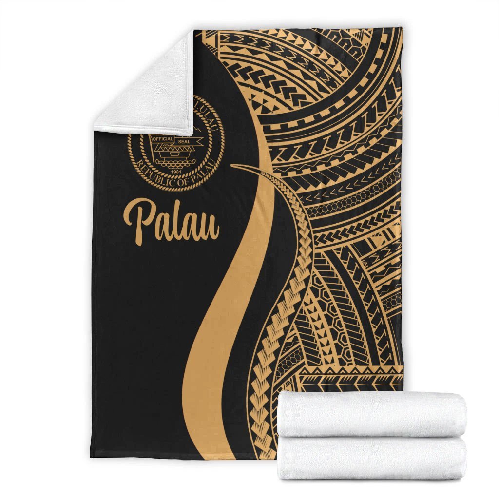 Palau Premium Blanket - Gold Polynesian Tentacle Tribal Pattern Crest - Polynesian Pride