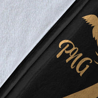 Papua New Guinea Premium Blanket - Gold Polynesian Tentacle Tribal Pattern - Polynesian Pride