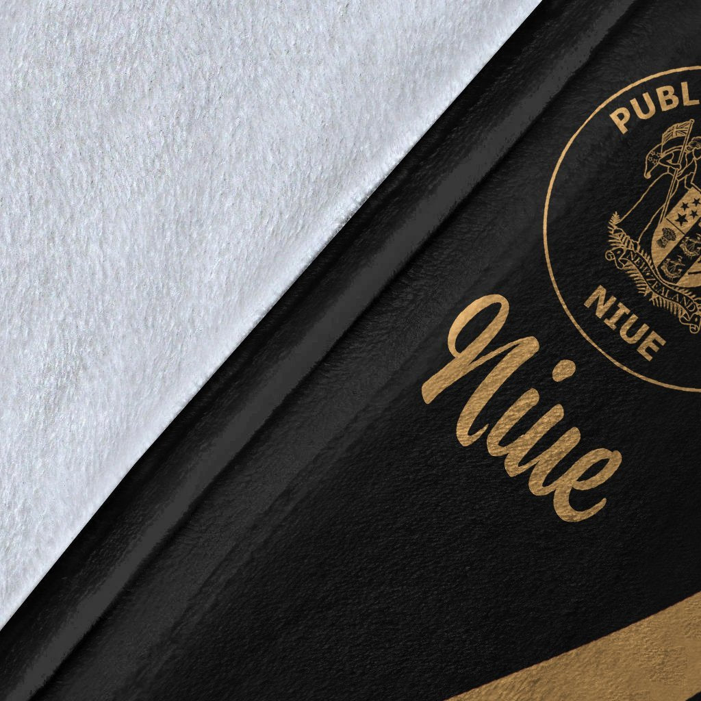 Niue Premium Blanket - Gold Polynesian Tentacle Tribal Pattern - Polynesian Pride