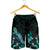 New Caledonia Polynesian Men's Shorts - Turtle With Blooming Hibiscus Turquoise - Polynesian Pride