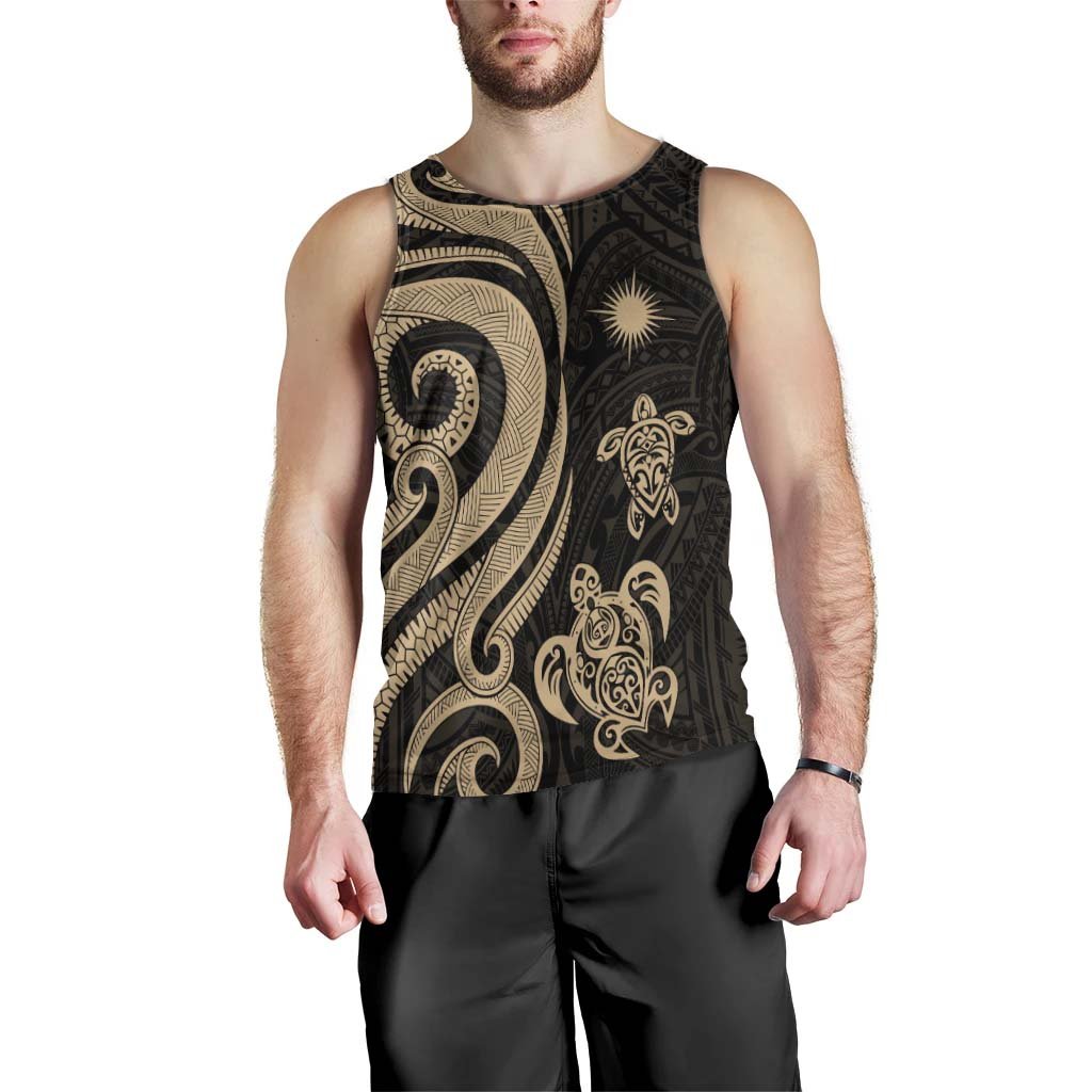 Marshall Islands Men's Tank Top - Gold Tentacle Turtle - Polynesian Pride