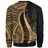 New Caledonia Sweatshirt - Gold Polynesian Tentacle Tribal Pattern Crest - Polynesian Pride