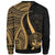 Marshall Islands Custom Personalised Sweatshirt - Gold Polynesian Tentacle Tribal Pattern Crest - Polynesian Pride