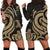 Tuvalu Women Hoodie Dress - Gold Tentacle Turtle Gold - Polynesian Pride