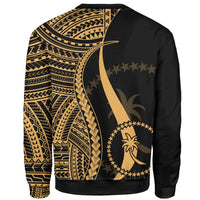 Chuuk Custom Personalised Sweatshirt - Gold Polynesian Tentacle Tribal Pattern - Polynesian Pride