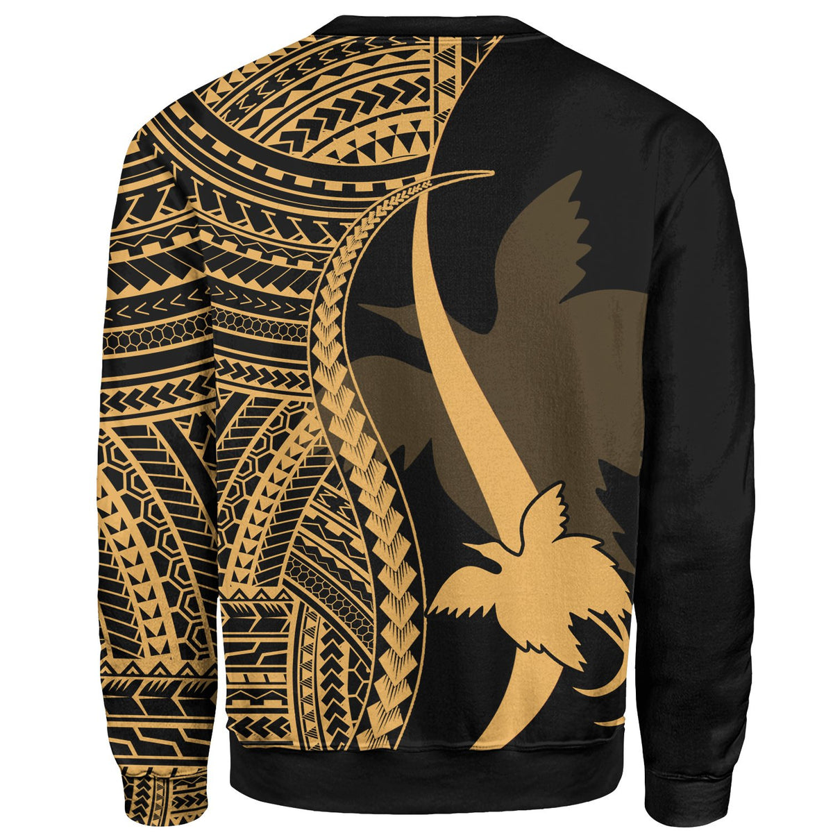 Papua New Guinea Sweatshirt - Gold Polynesian Tentacle Tribal Pattern - Polynesian Pride