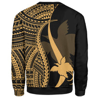 Papua New Guinea Sweatshirt - Gold Polynesian Tentacle Tribal Pattern - Polynesian Pride