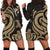 Wallis and Futuna Women Hoodie Dress - White Tentacle Turtle Gold - Polynesian Pride