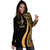 Kosrae Women's Hoodie Dress - Gold Polynesian Tentacle Tribal Pattern - Polynesian Pride