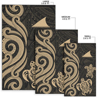 Tokelau Area Rug - Gold Tentacle Turtle - Polynesian Pride