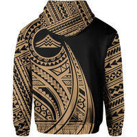 Hawaii Mauna Kea Polynesian Zip up Hoodie Tatoo Style Gold - Polynesian Pride