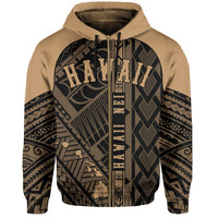 Hawaii Nei Hoodie Zip up Polynesian Gold - Polynesian Pride