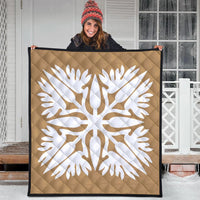 Hawaiian Royal Pattern Premium Quilt - Gold - A3 Style - AH - Polynesian Pride