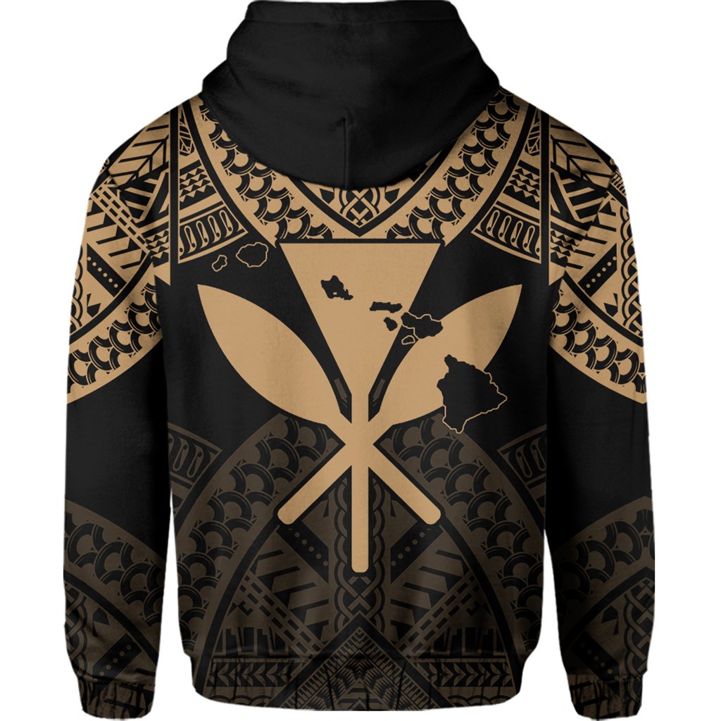 Hawaii Polynesian Hoodie Limited (Zip up) Tab Style Gold - Polynesian Pride