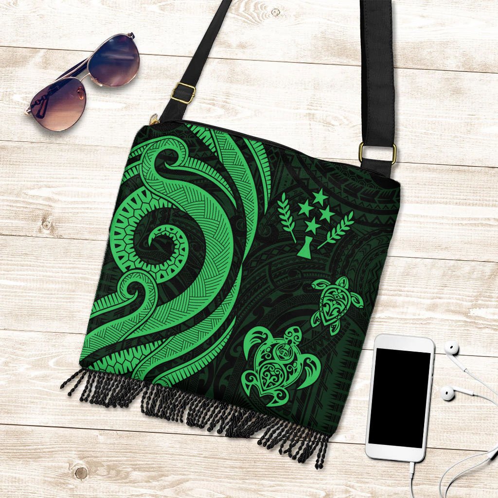 Kosrae Boho Handbag - Green Tentacle Turtle Boho Handbag One Size Green - Polynesian Pride