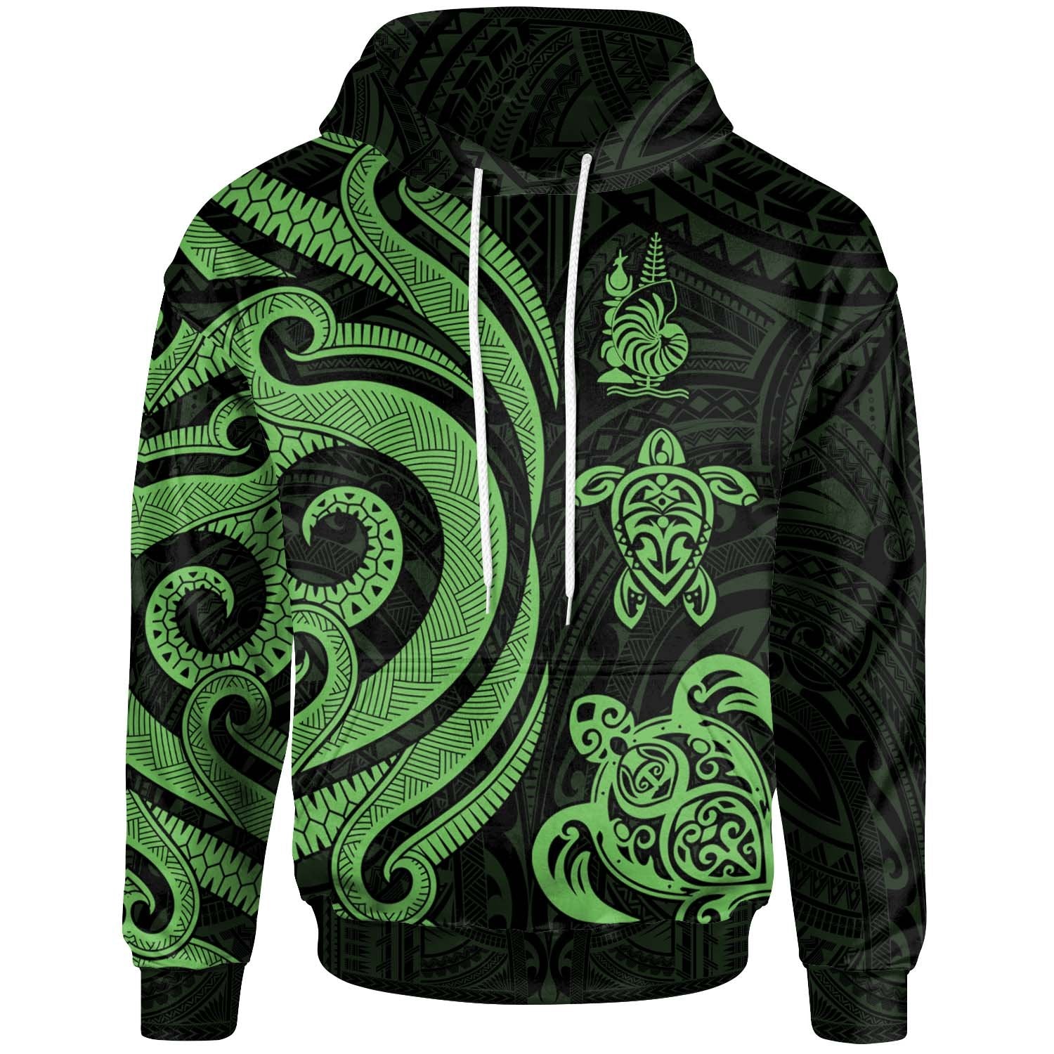 New Caledonia Hoodie Green Tentacle Turtle Unisex Green - Polynesian Pride