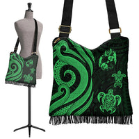 Tonga Boho Handbag - Green Tentacle Turtle - Polynesian Pride
