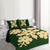 Hawaiian Royal Pattern Quilt Bed Set - Green - K1 Style - AH - Polynesian Pride