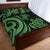 Marshall Islands Quilt Bed Set - Green Tentacle Turtle Crest - Polynesian Pride