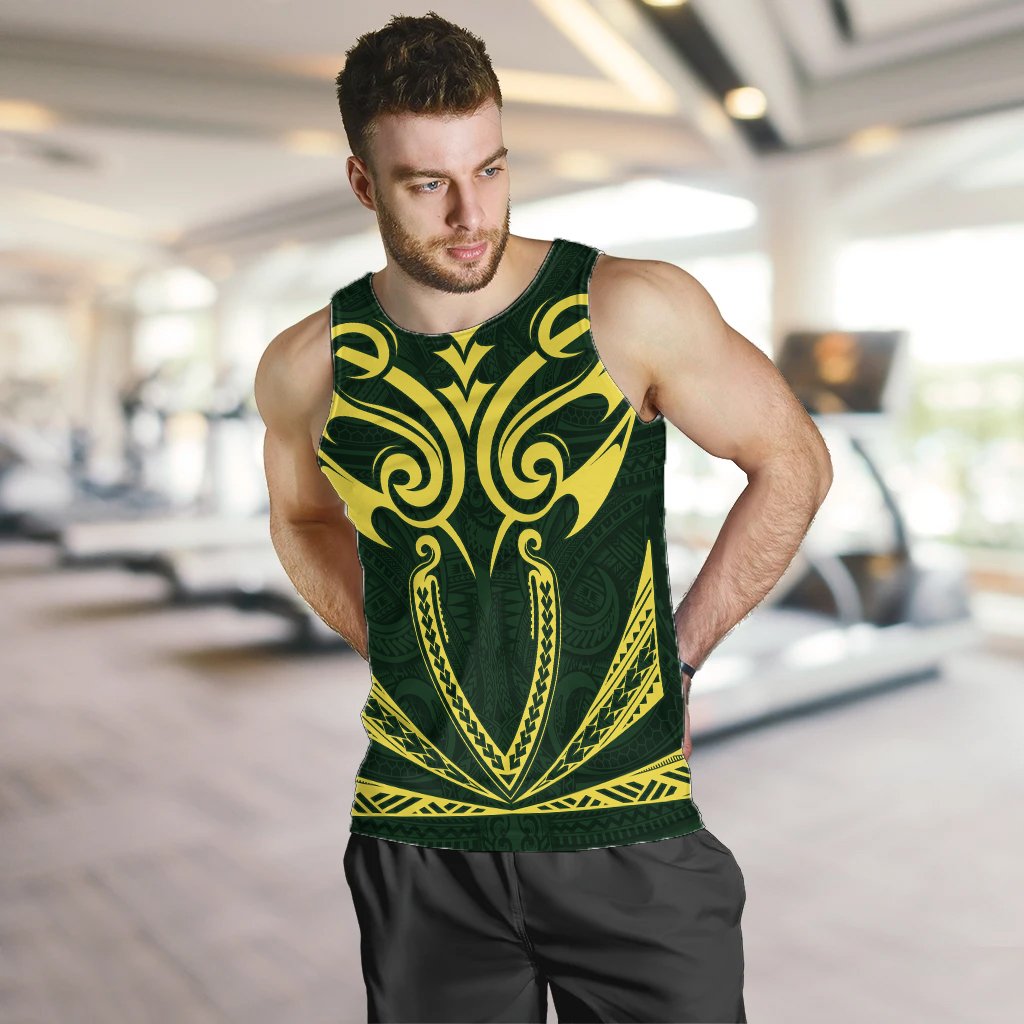Hawaii Kanaka Polynesian Football Jersey Men's Tank Top - Green - Bernice - AH - Polynesian Pride