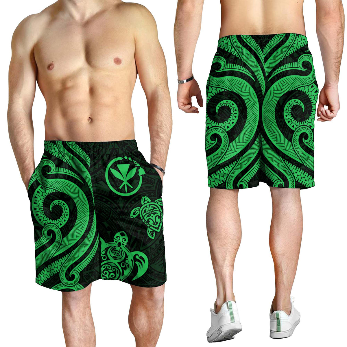 Hawaii Men's Short - Green Tentacle Turtle - Polynesian Pride