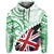 Polynesian Kakau Flag of Hawaii Hoodie Green - Polynesian Pride