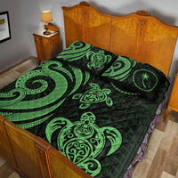 Chuuk Quilt Bed Set - Green Tentacle Turtle - Polynesian Pride