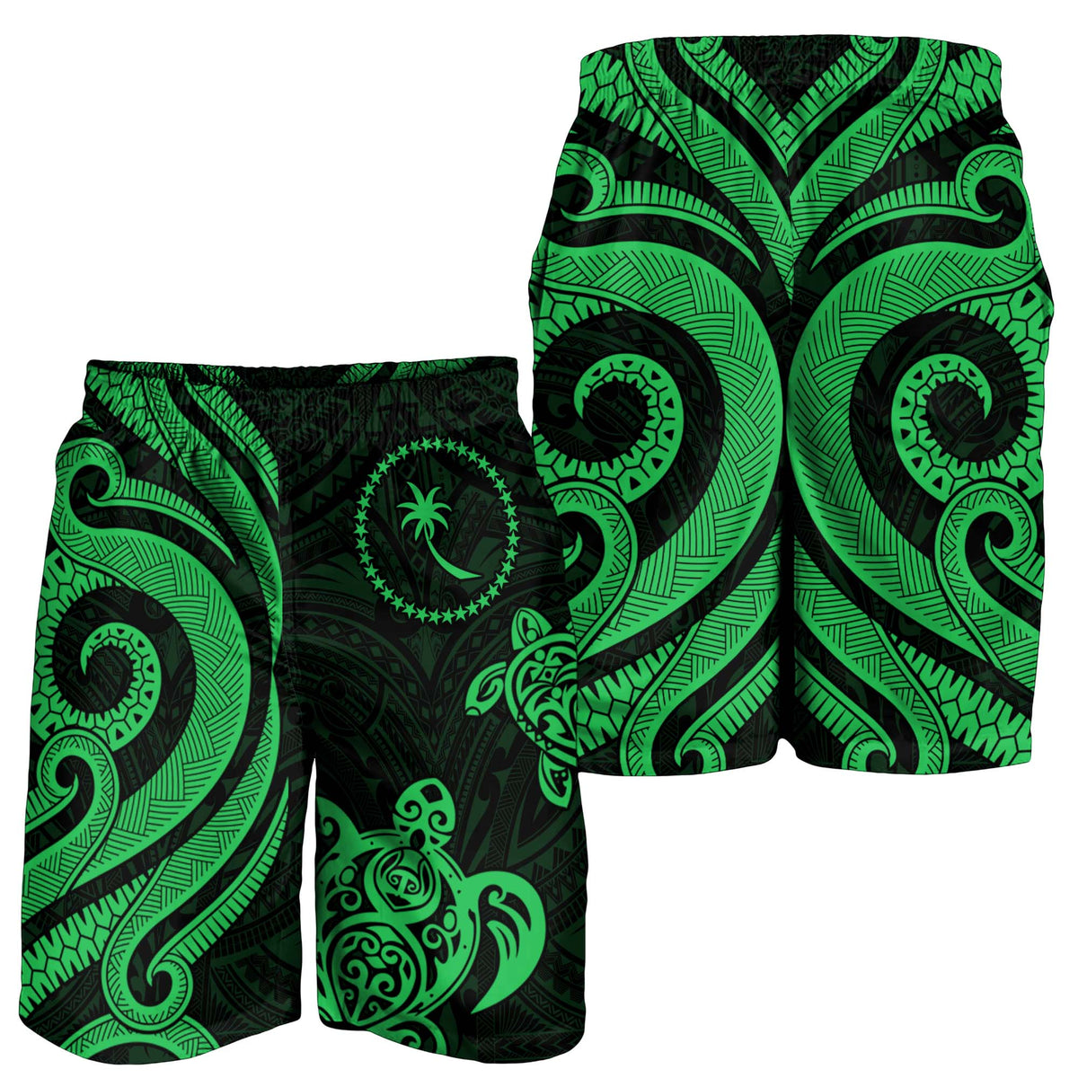 Chuuk Men's Short - Green Tentacle Turtle - Polynesian Pride