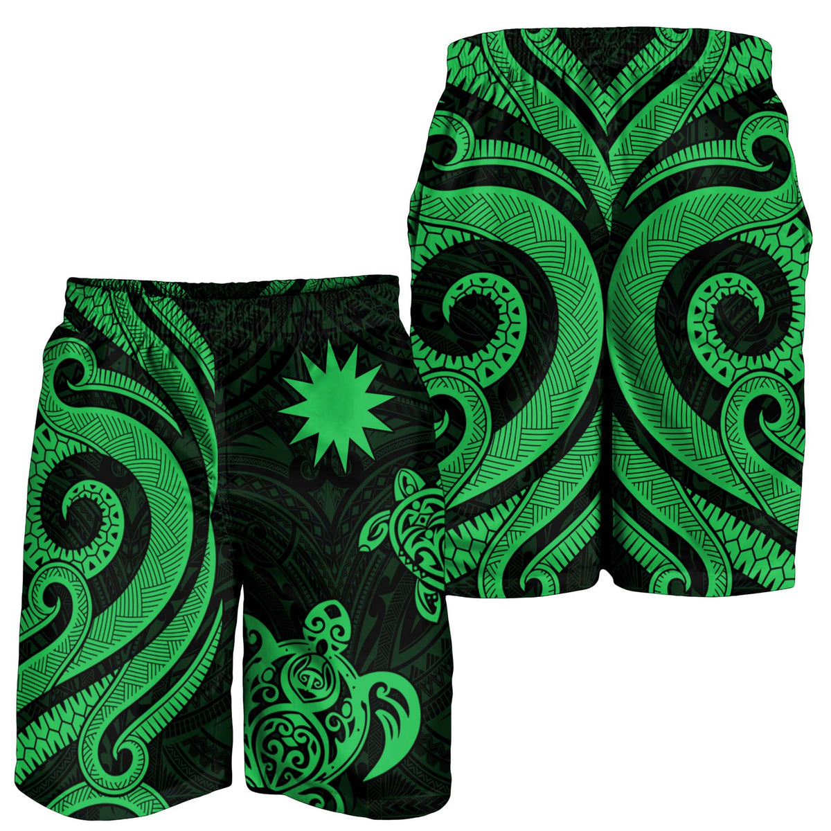 Nauru Men's Short - Green Tentacle Turtle - Polynesian Pride