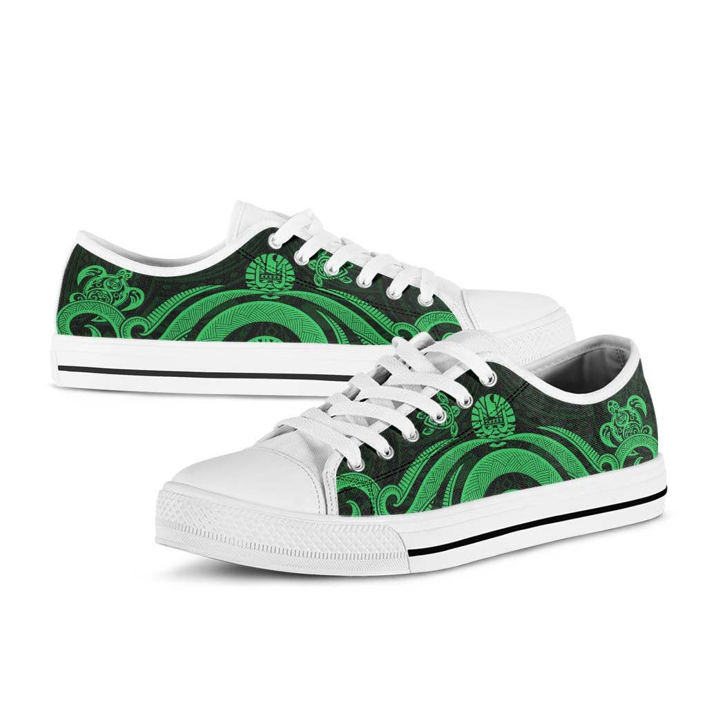 Tahiti Low Top Canvas Shoes - Green Tentacle Turtle - Polynesian Pride