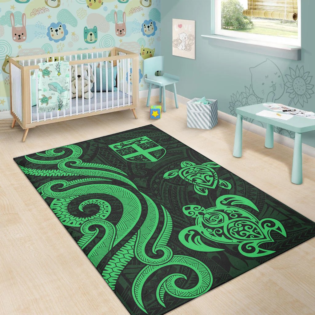 Fiji Area Rug - Green Tentacle Turtle - Polynesian Pride