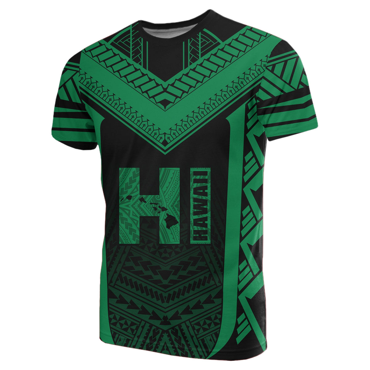 Hawaiian Kanaka Polynesian T Shirt Active Green - Polynesian Pride