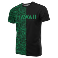 Hawaii Kanaka Polynesian T Shirt The Half Green - Polynesian Pride
