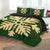 Hawaiian Royal Pattern Quilt Bed Set - Green - H2 Style - AH - Polynesian Pride