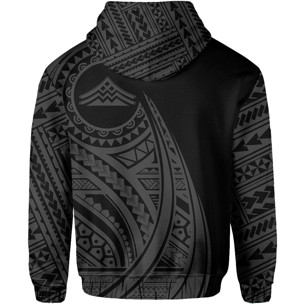 Hawaii Mauna Kea Polynesian Hoodie Tatoo Style Grey - Polynesian Pride