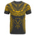 Hawaiian Kanaka Map Football Jersey T Shirt Grey and Yellow Roger Style - Polynesian Pride