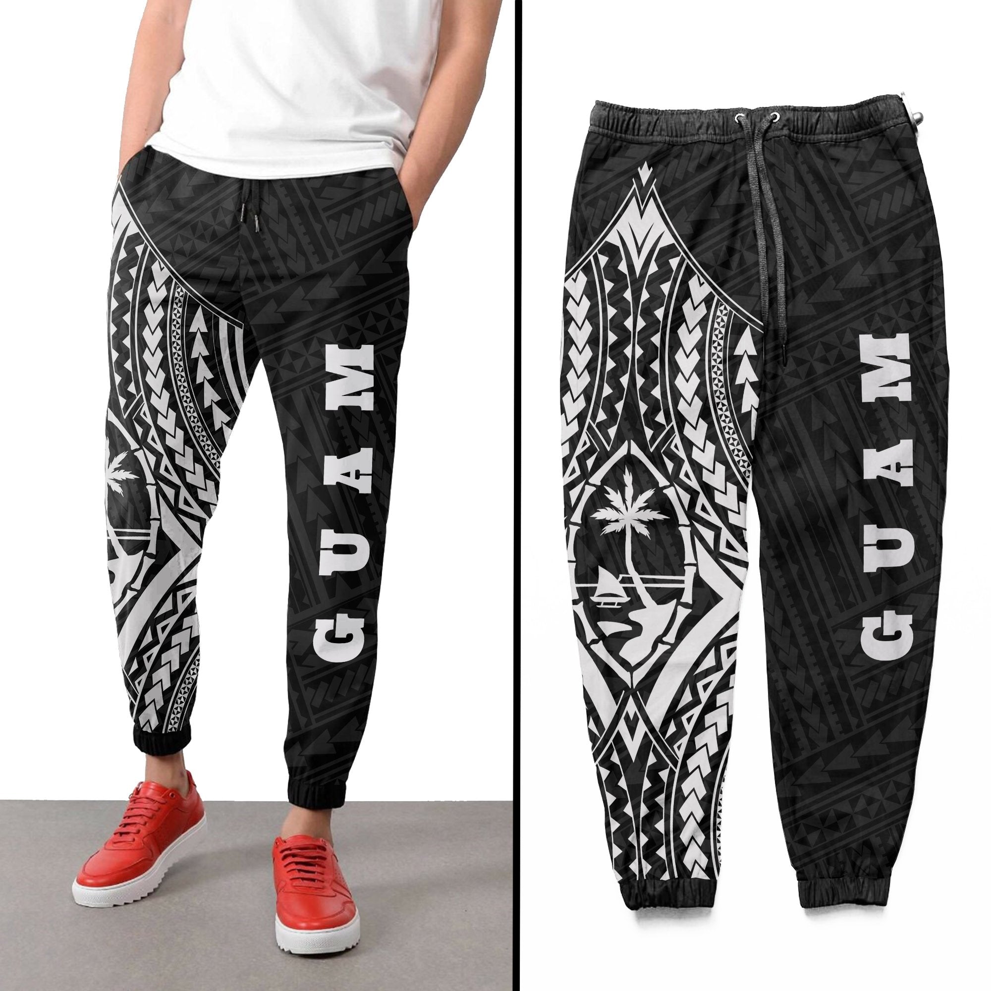 Guam Rising 3rd Sweatpants (White) A6 Unisex White - Polynesian Pride