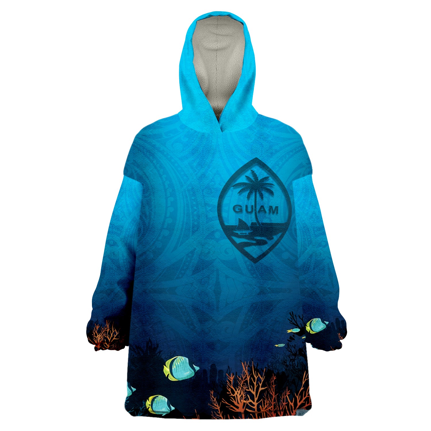 Guam Under Sea Wearable Blanket Hoodie LT9 Unisex One Size - Polynesian Pride