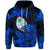 Guam Polynesian Hoodie Tropical Flowers Blue LT8 Zip Hoodie Blue - Polynesian Pride