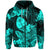 Custom Guam Polynesian Hoodie Tropical Flowers Turquoise LT8 Zip Hoodie Turquoise - Polynesian Pride