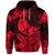 Guam Polynesian Hoodie Tropical Flowers Red LT8 Zip Hoodie Red - Polynesian Pride