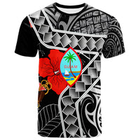 Guam T Shirt Hibiscus Ft Polynesian Pattern Unisex Black - Polynesian Pride