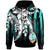 Guam Hoodie Cyan Vertical Stripes Style Unisex Cyan - Polynesian Pride