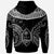 Guam Custom Zip Hoodie Serrated Pattern White Color Unisex Black - Polynesian Pride