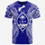 Guam T Shirt Guam Coat of Arms Map Polynesian Tattoo Blue Unisex Blue - Polynesian Pride
