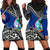 Guam Hoodie Dress - Guam Flag Fall In The Wave K9 Blue - Polynesian Pride